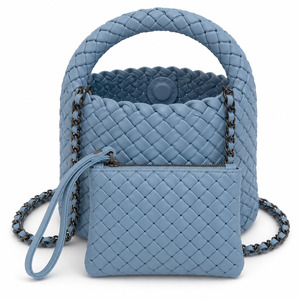 Products: Carol Mini Woven Tote - Sky Blue Statement Tote NZ