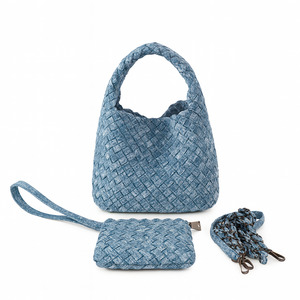 Products: Carol Mini Woven Tote - Denim Statement Tote NZ