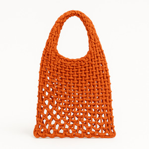 Products: Market Tote – Small Orange Woven Bag NZ
