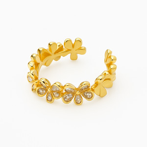Products: Flower Open Band Ring Me The Label