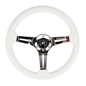 Scarles Wood Series: Gloss White Mahogany Steering Wheel 340mm