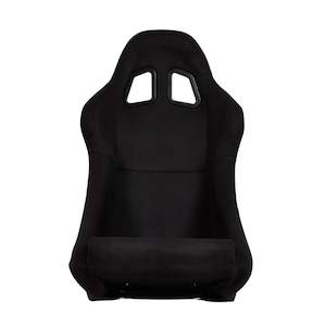 Fixed Back: Bucket Seat - Black Suede Entry