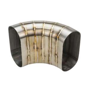 PROFLOW PIE CUT WELDED OVAL TUBE VERTICAL 304 STAINLESS STEEL, 4.0" 90 DEG