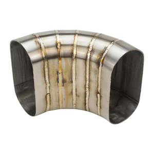 PROFLOW PIE CUT WELDED OVAL TUBE VERTICAL 304 STAINLESS STEEL, 3.5 IN. 90 DEG