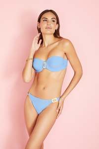 Chauffeur Gifts: Miami Strapless Bikini Top & Slip Low Waist Bottom in Blue