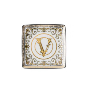 Versace Virtus White Square Dish 12cm