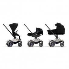 Cybex ePriam Pram Rose Gold Stroller + Lux Carrycot + Cloud Z + Base Z Travel System