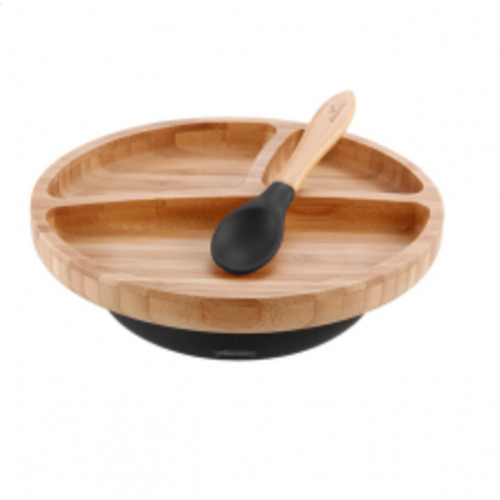 Products: avanchy bamboo toddler suction plate & spoon black