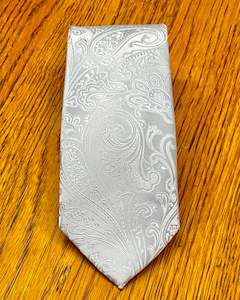 Accessories: Silandro | White Paisley Tie | Microfibre