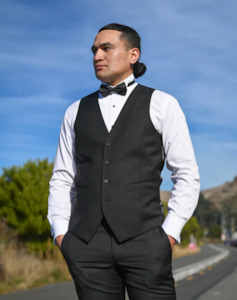 Wedding Suit Hire New Zealand: WEDDING SUIT HIRE | Savile Row | D9 Waistcoat | Black