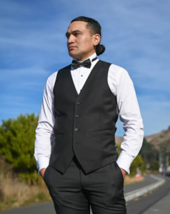 BLACK TIE SUIT HIRE | Savile Row | D9 Waistcoat | Black