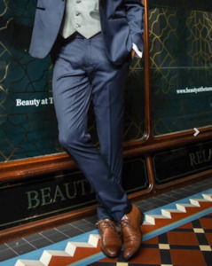 Business Suits Formal Suits For Men New Zealand: Boston | Pure Wool Dinner Suit Trousers | Navy