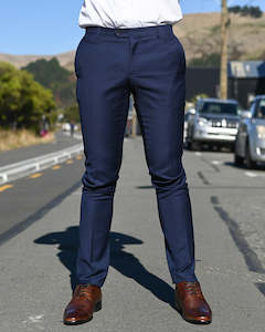 Savile Row | Merino Wool Suit Trousers | D10-Marine