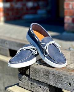 Leather Footwear For Men New Zealand: Italiano | Suede Boat Shoe | Sky Blue | CLEARANCE