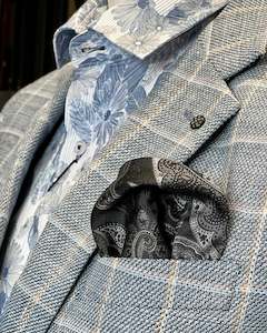 Pocket Squares: Parisian | Pocket Square | Black & Grey Paisley
