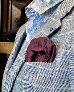 Pocket Squares: Pocket Square | Burgundy & Navy Paisley