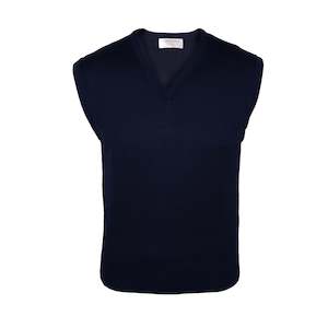 Knitwear For Men Super Fine Merino Pullovers Vests Zippered Pullovers: Silverdale | Fine Merino Wool Vest | Dark Navy