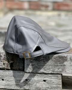 Hats: Electric Pukeko | Gillen | Cheesecutter Cap | Faux Leather | Grey | CLEARANCE