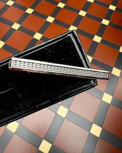 Tie Pin | Narrow Ridged Chrome
