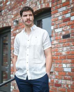 Lifestyle | Short-sleeve Shirt | 100% Linen | White