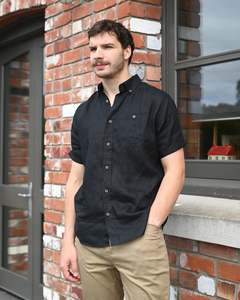 Lifestyle | Short-sleeve Shirt | 100% Linen | Black