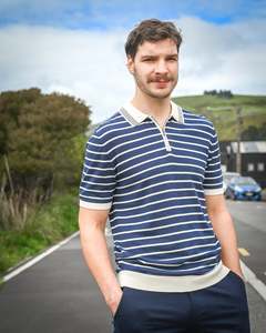 Shirts For Men Formal Shirts Business Shirts And Casual Shirts: Daniel Hechter | Polo Shirt | Navy & Cream Stripe