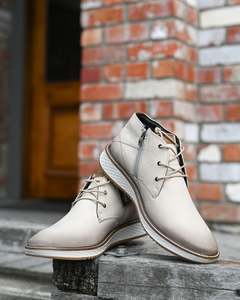 Ferracini | Lace-up / Zip-up Boots | Genuine Leather | Cream