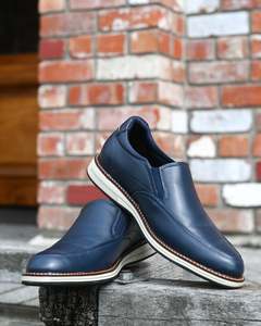 Ferracini | Genuine Leather Loafers | Navy