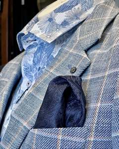 Parisian | Pocket Square | Navy Paisley