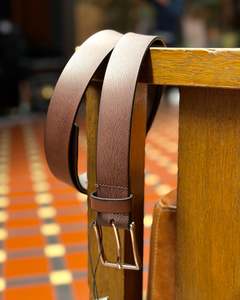 Buckle | Genuine Leather Belt | Mid-Brown