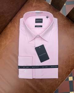 Boston | Liberty Plain Collar Dual Cuff Business Shirt | Pink