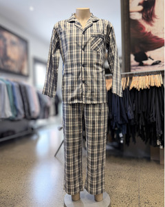 Lichfield | Long Pajamas | 100% Summer-weight Cotton | Grey Plaid