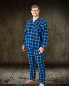 Lichfield | Brushed Cotton Pajamas | Blue Plaid