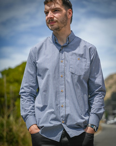 Shirts For Men Formal Shirts Business Shirts And Casual Shirts: Lifestyle | Long-sleeve Shirt | 100% Cotton | Blue-Grey Check