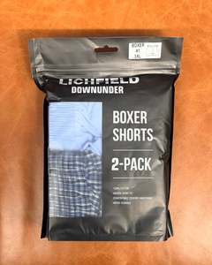 Lichfield | The Boxer | Twin Pack | Blue Check + Light Blue Plain