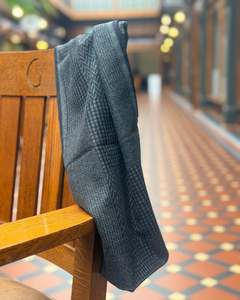 Men's Patterned Scarf | Wool Blend | Charcoal