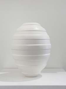 John Parker: #25-3 MATT WHITE RIDGED VESSEL