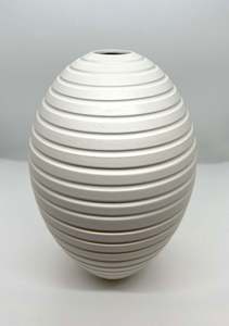 John Parker: #24-19 MATT WHITE GROOVED VESSEL