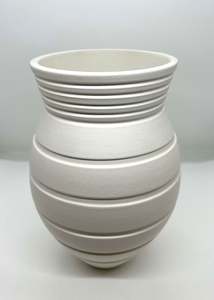 John Parker: #24-16 MATT WHITE GROOVED VESSEL