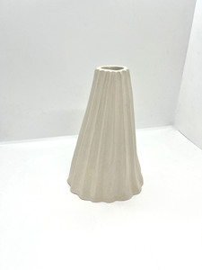 WHITE PLEATED VASE #1
