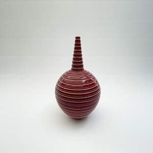 #22 BURGUNDY GROOVED CONICAL NECKED BOTTLE