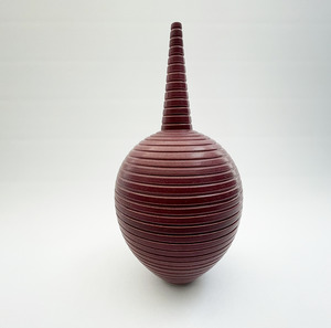#21 BURGUNDY GROOVED CONICAL NECKED BOTTLE