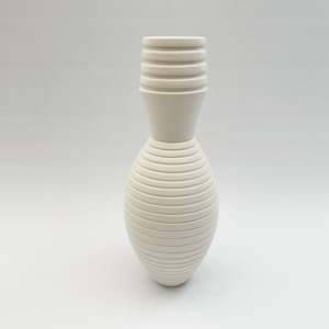 Formal Roots: #18 MATT WHITE GROOVED AND RIDGED VESSEL