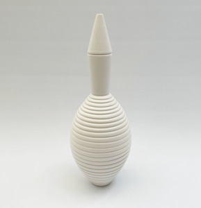 #17 MATT WHITE GROOVED CONICAL NECKED BOTTLE