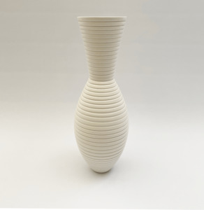 #16 MATT WHITE GROOVED VESSEL