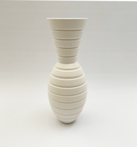 #12 MATT WHITE RIDGED VESSEL