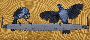 THE KOKAKO AND THE SAW - WOODCUT
