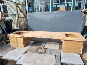Products: Macrocarpa Seat with Planter boxes Musgroves