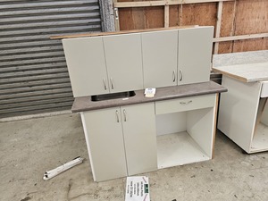 Mist Green Kitchenette with Brown Mottled Top Musgroves