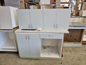 Products: Mist Green Kitchenette with Grey Mottled Top Musgroves